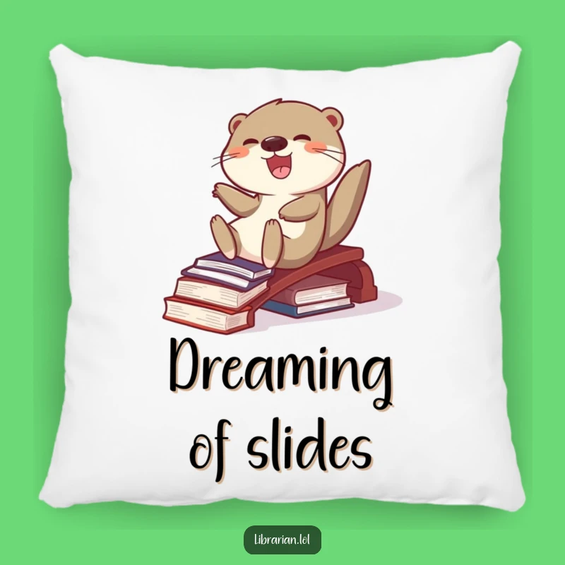 Funny Otter Pillow - Cozy Comfort with a Hilarious Joyful Book Slide Design