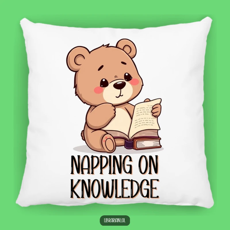 Funny Bear Knows Best Pillow - Cozy Humor for Bookish Nooks