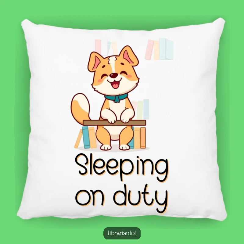 Funny Dog Librarian Pillow - Comfy Bookish Accent Pillow Gift