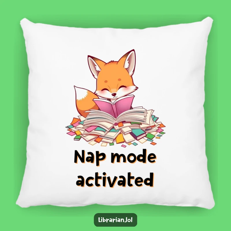 Funny Fox Reading Pillow: Curious Bookworm Accent, Cozy Funny Gift