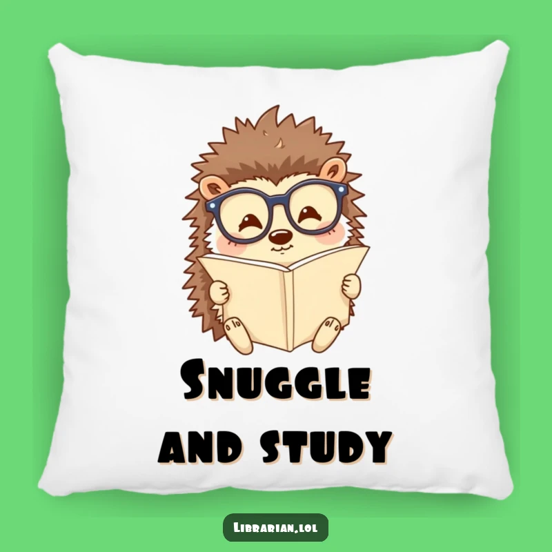 Funny Hedgehog Reading Pillow: Cozy Scholar Accent, Perfect Funny Gift