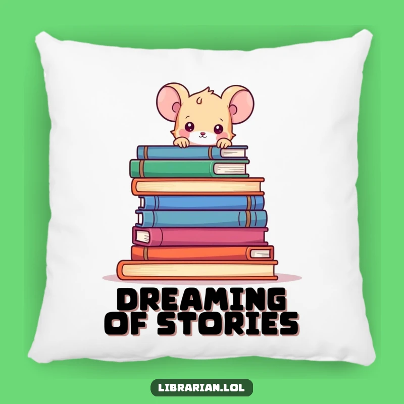Funny Mouse Book Pillow, Cozy Reading Accent, Playful Literary Decor Gift