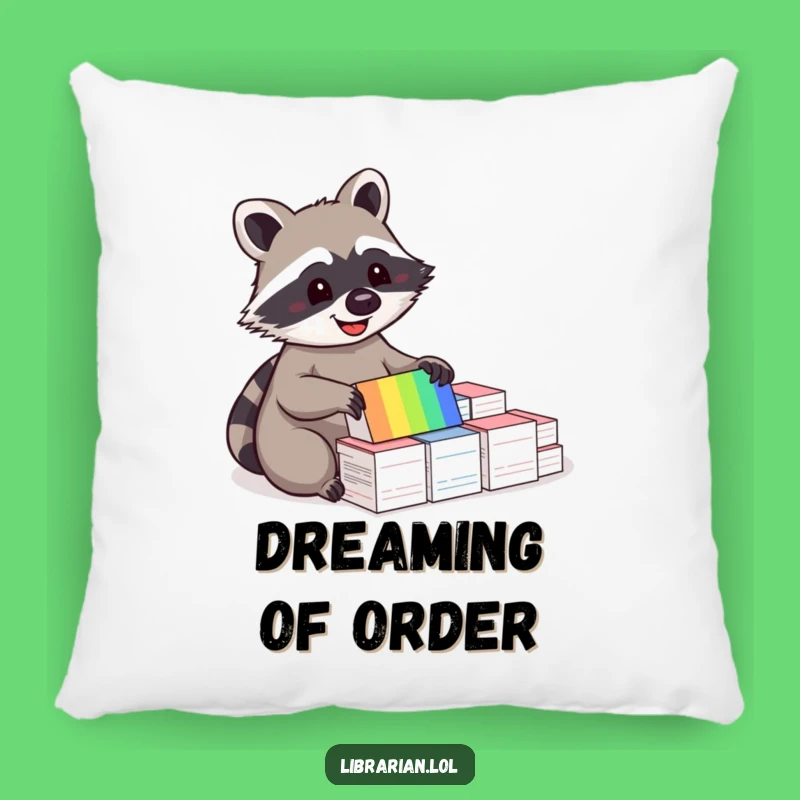 Funny Raccoon Organizer Pillow - Cozy Cushion for Tidy Spaces