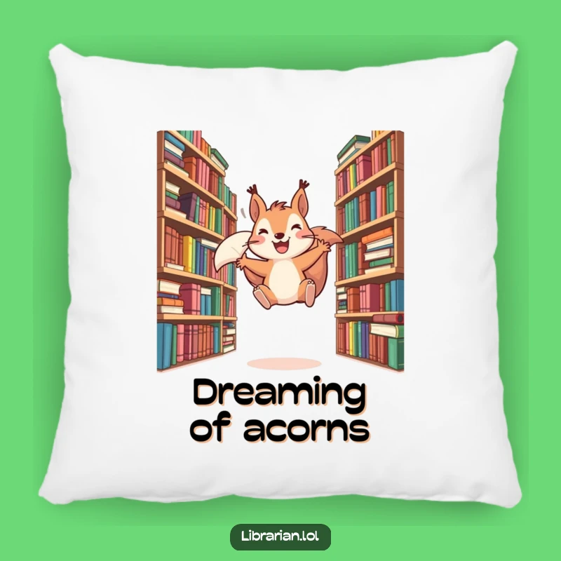 Funny Squirrel Reading Pillow - Cozy Cushion for Bookish Comfort and Laughter
