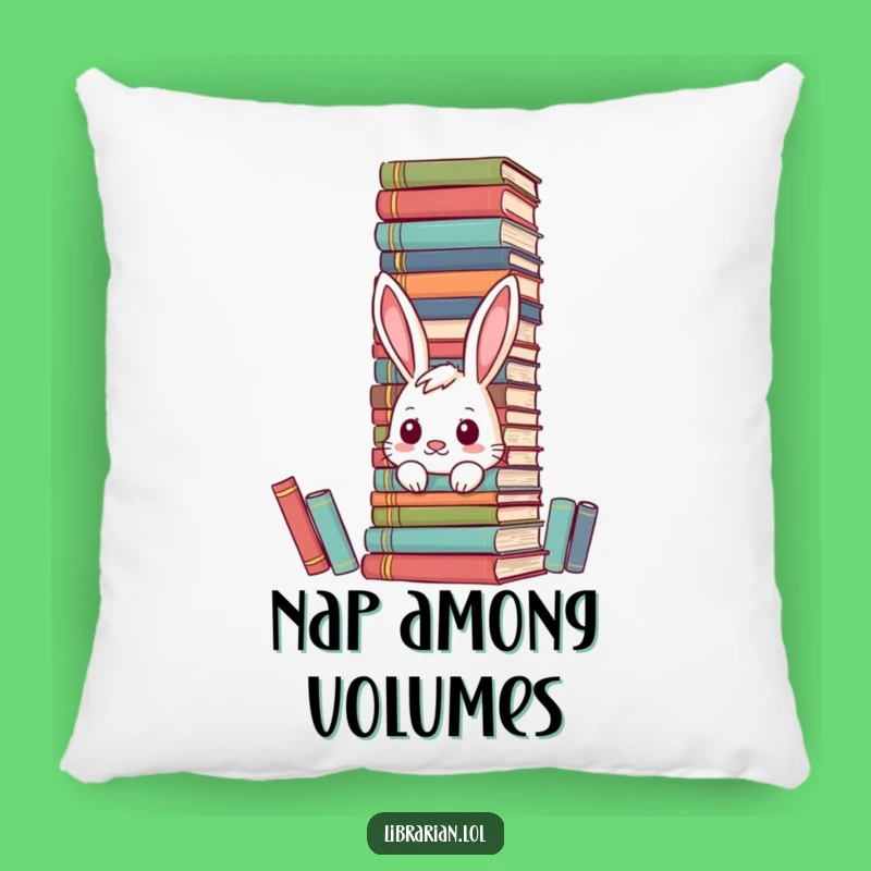 Funny Bunny Bookworm Pillow: Cuddle Up with Comedic Literary Comfort