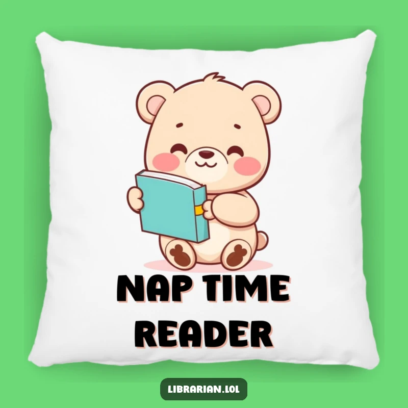 Funny Bear Cub Pillow - Cute Character Cushion Gift for Book Lovers