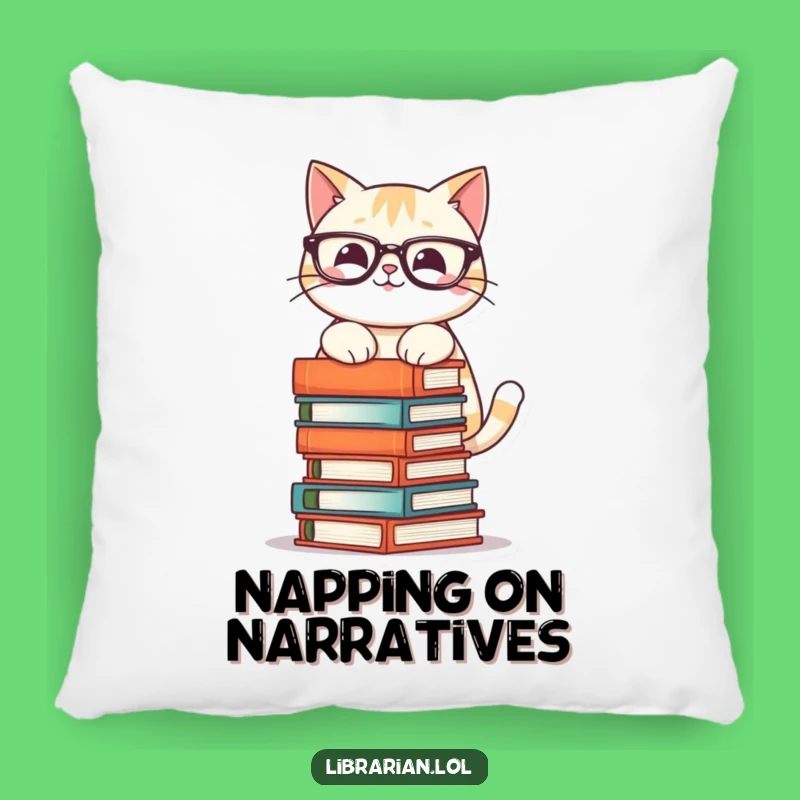 Funny Cat Book Tower Pillow - Soft & Hilarious Accent for Cozy Spaces