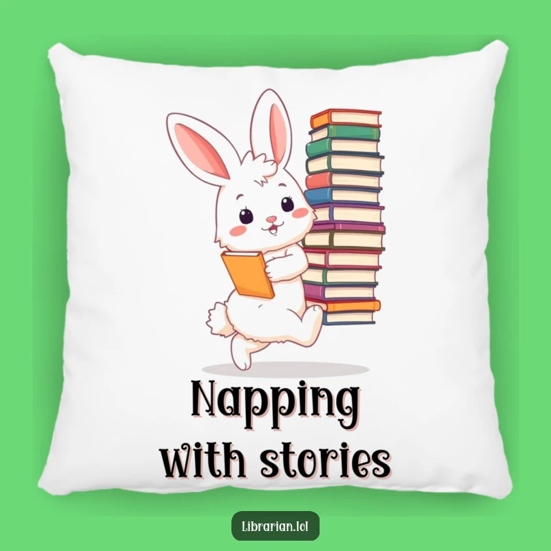 Funny Bunny Librarian Pillow: Cozy & Hilarious Book Lover's Decor - Great Gift