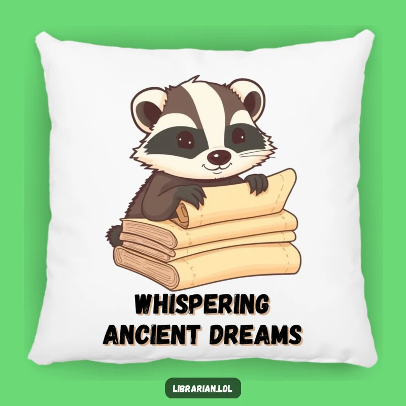 Funny Badger Scroll Pillow - Cozy & Hilarious Gift for Comfort Seekers