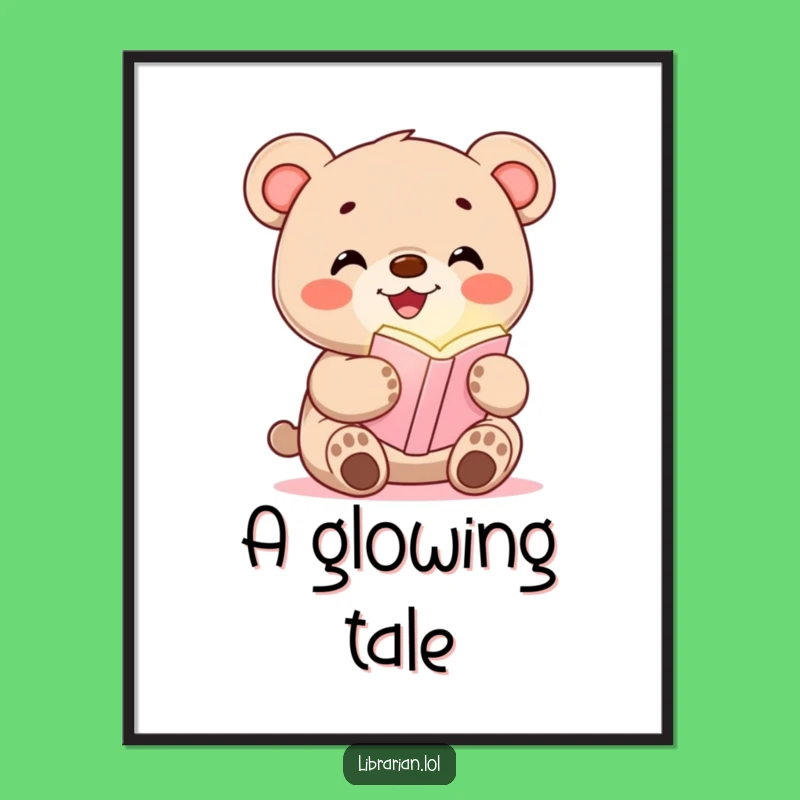 Funny Bear Cub Bookmark Digital Art: Instant Whimsy for Reading Spaces