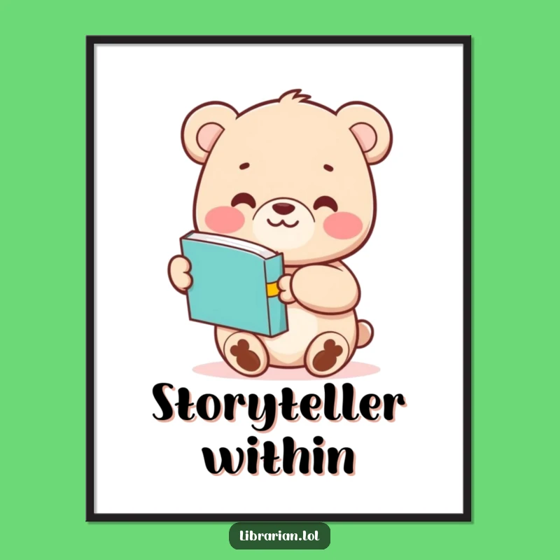 Funny Bear Cub Digital Print - Charming Cartoon Art Gift for Walls