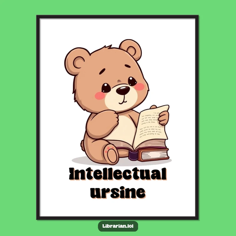 Funny Bear Knows Best Digital Print - Humorous Art for Book Lovers