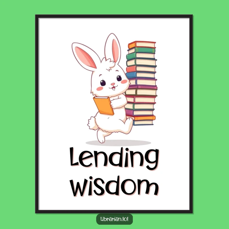 Funny Bunny Librarian Digital Art: Hilarious Reader Download - Great Gift