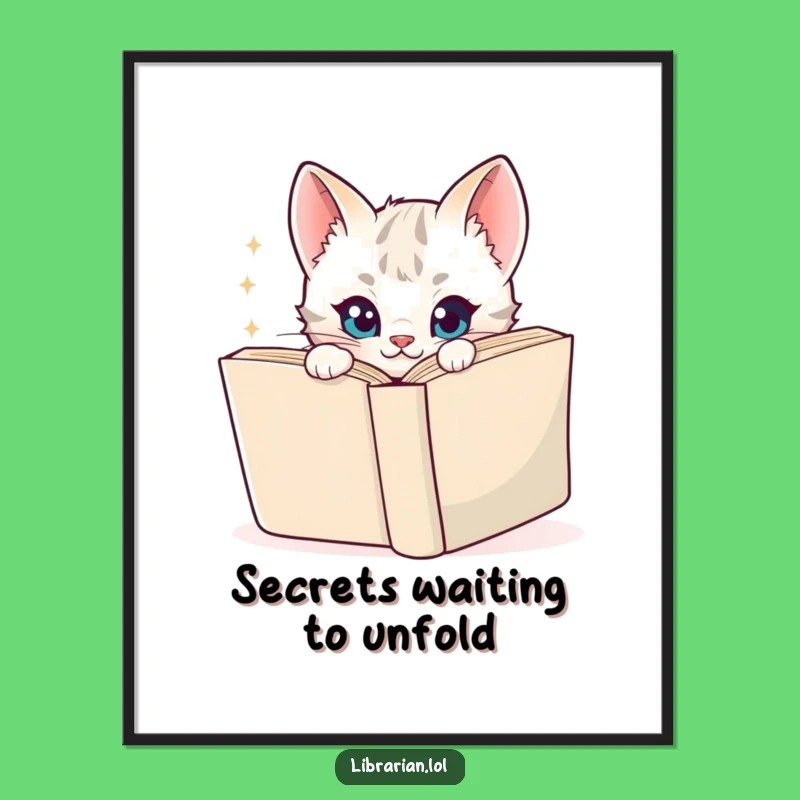 Funny Kitten Digital Art - Playful Cartoon Cat Peeking, Printable & Hilarious Gift Decor