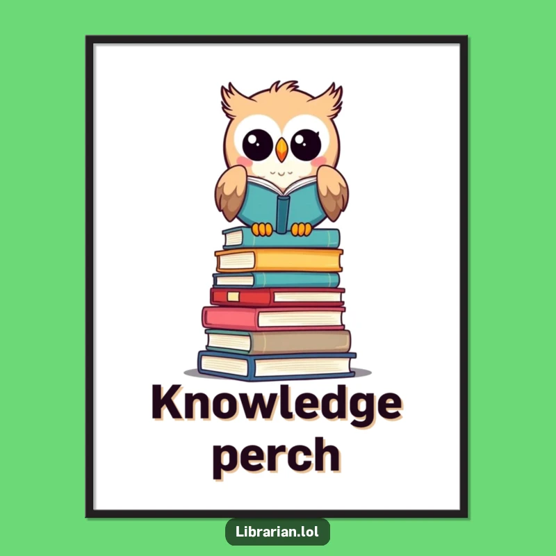 Funny Owl Librarian Digital Art: Wise and Whimsical Decor Instantly!
