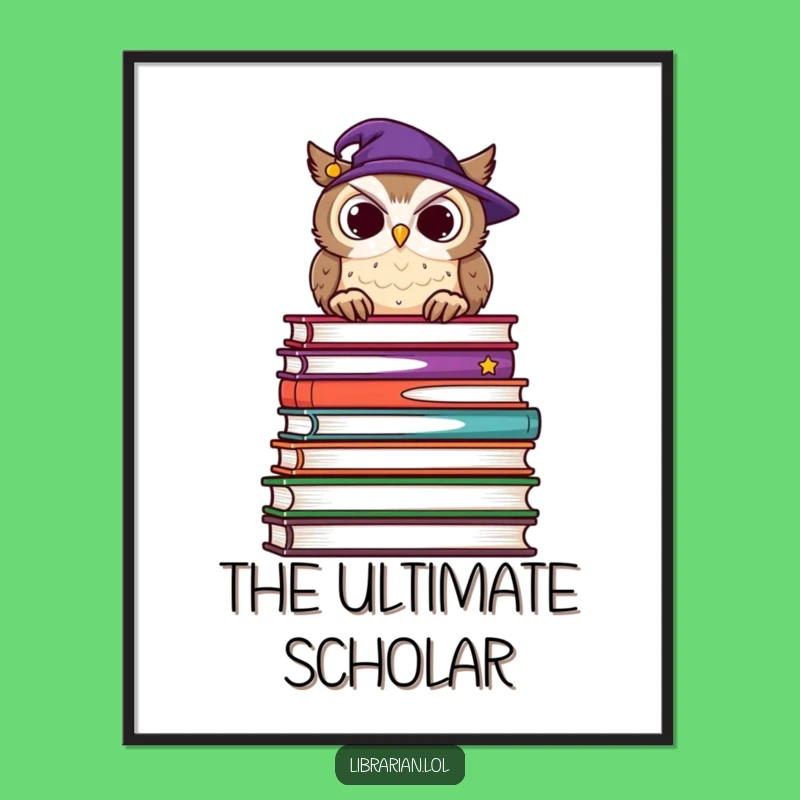 Funny Owl Professor Digital Art - Instant Download for Knowledge Seekers
