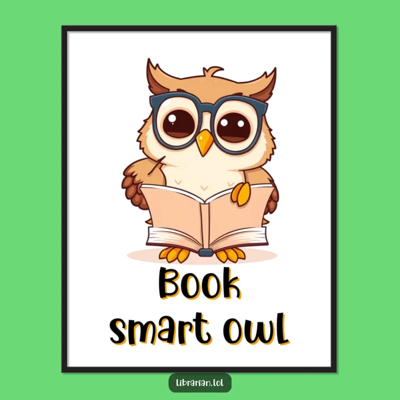 Funny Owl Scholar Digital Print: Wise Art, Instant Intellectual Decor