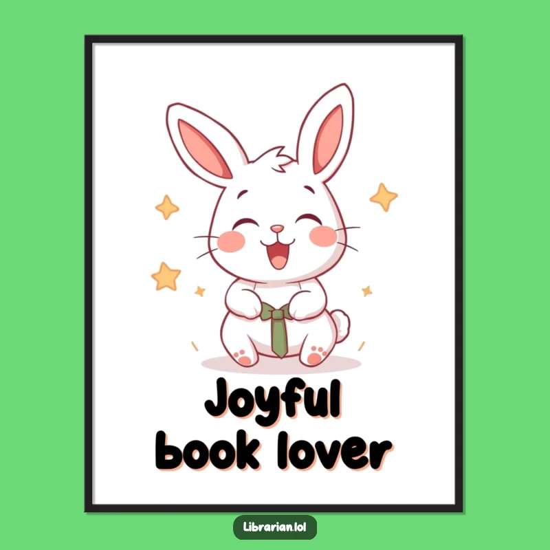 Funny Rabbit Stamper Digital Art, Energetic Printable, Instant Joy Decor