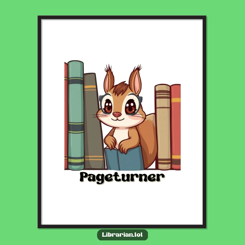 Funny Squirrel Librarian Digital Art - Instantly Downloadable & Humorous Wall Decor