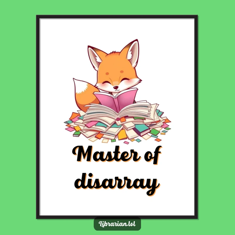 Funny Fox Page Art Print: Curious Sorter Download, Instant Funny Gift