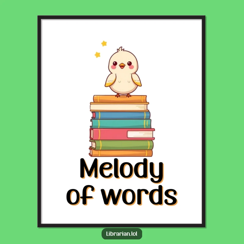 Funny Birdy Book Lover Digital Print - Cheerful Art for Readers