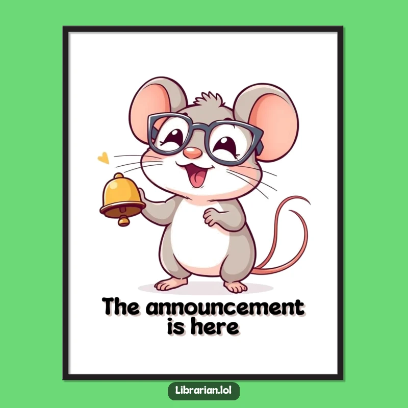 Funny Mouse Digital Art: Cheerful Bell Ringer Decor for Happy Homes