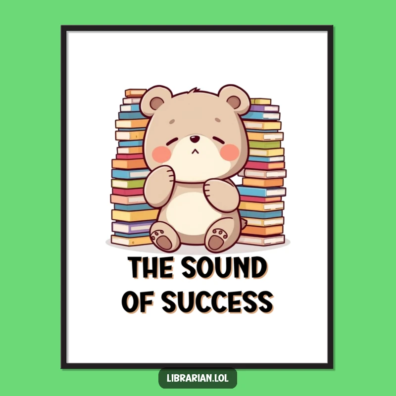 Funny Office Digital Print: Shushing Bear Art - Hilarious Workspace Decor Gift