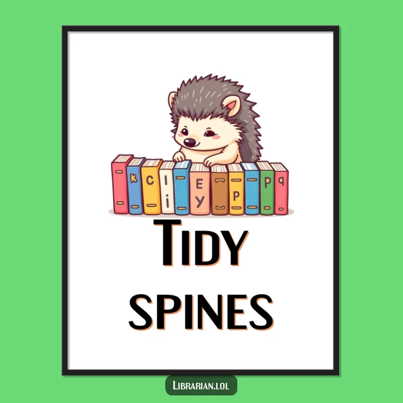 Funny Hedgehog Organizer Digital Print - Humorous Art for Neat Spaces