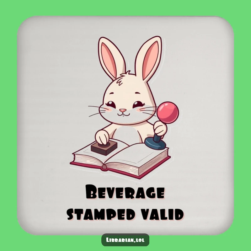 Funny Bunny Coaster Set: Organize Your Drinks with Bookish Flair, Perfect Funny Gift