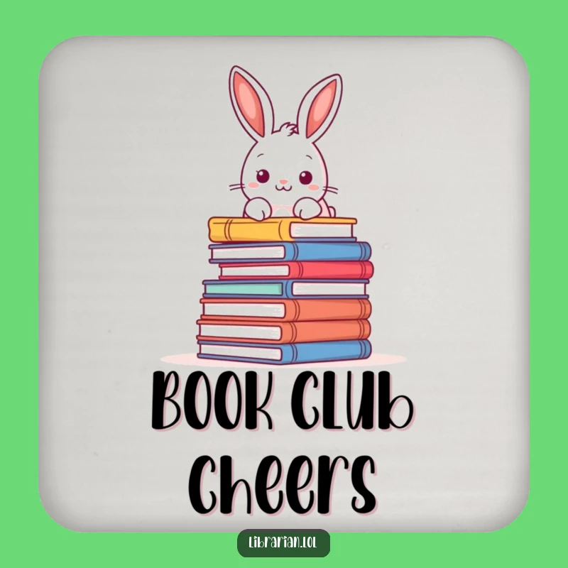 Funny Drink Coaster - Rabbit Book Peek, Quirky Funny Gift Set