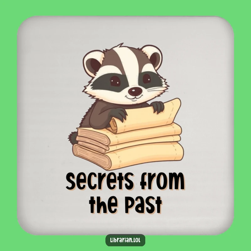 Funny Badger Scroll Coaster - Hilarious Gift for Table Protectors