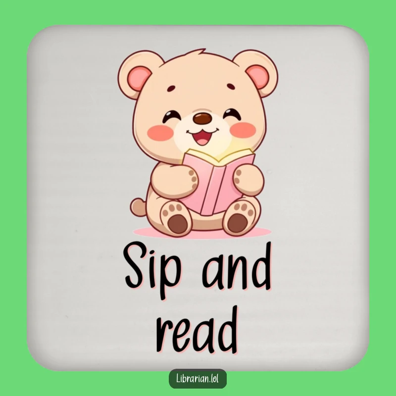 Funny Bear Cub Bookmark Coasters: Protect Surfaces with Reading Charm