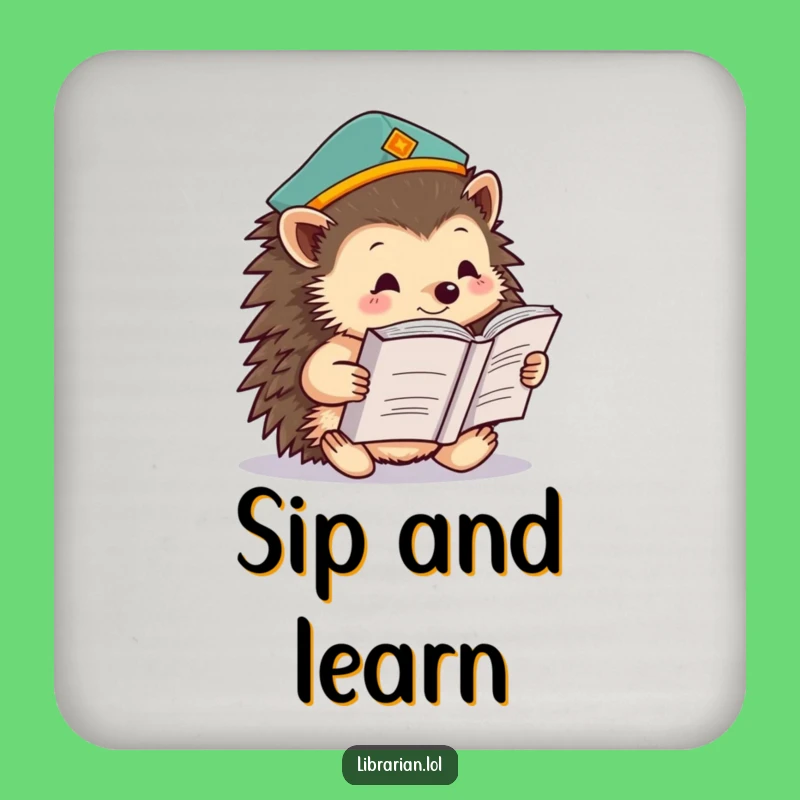 Funny Hedgehog Drink Coaster - Protect Surfaces with Hilarious Studious Style