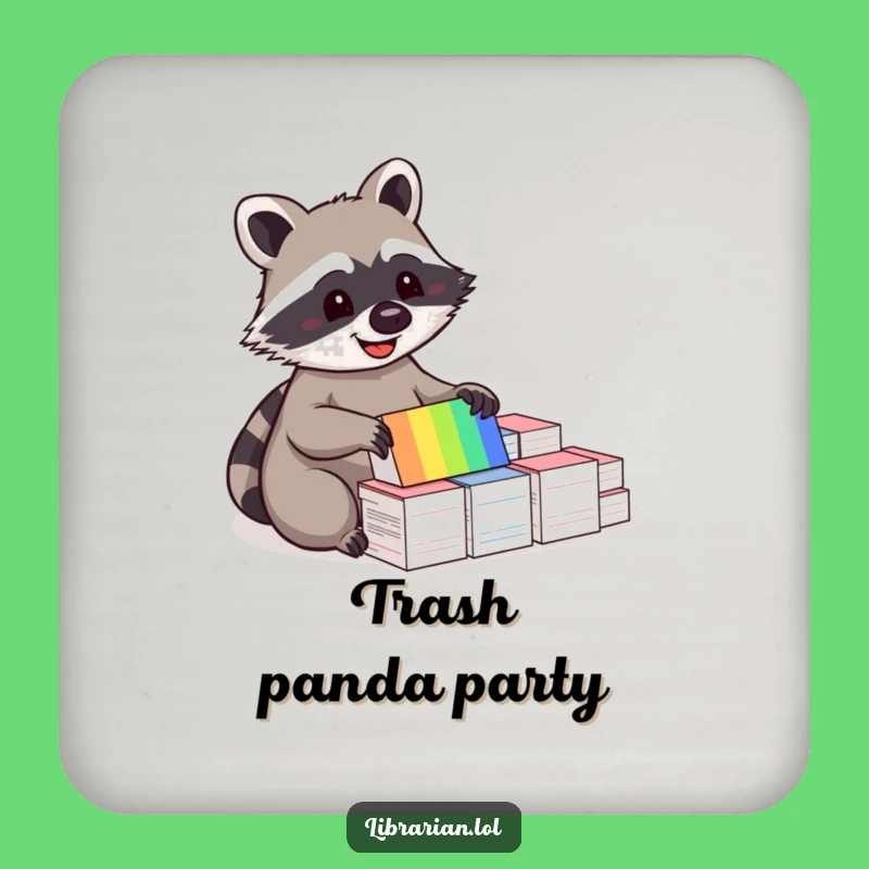 Funny Raccoon Drink Coaster - Protect Surfaces with Organized Charm