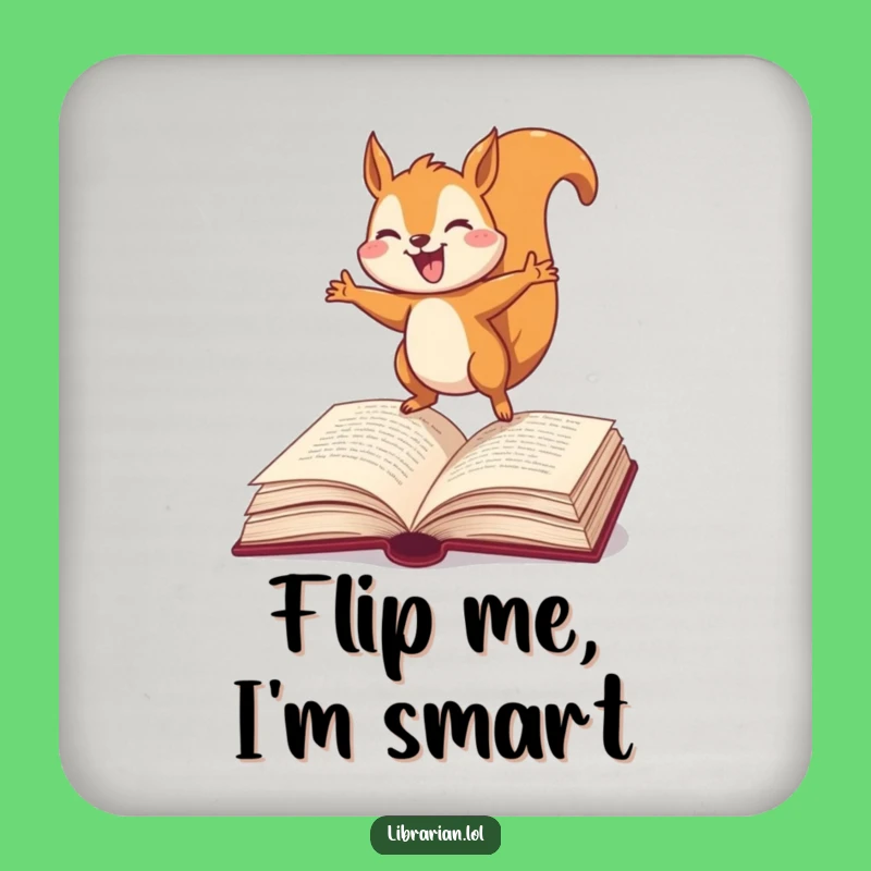 Funny Squirrel Dictionary Drink Coaster: Protect Surfaces with Literary Humor