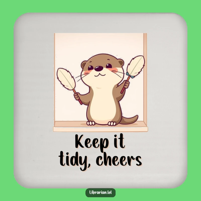 Funny Otter Coaster - Tidy Cartoon Animal Dusting, Protect Surfaces & Humorous Gift