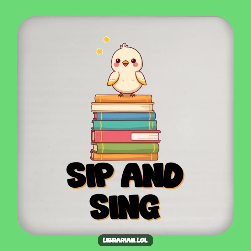 Funny Birdy Book Lover Coaster - Protect Surfaces with Cheer