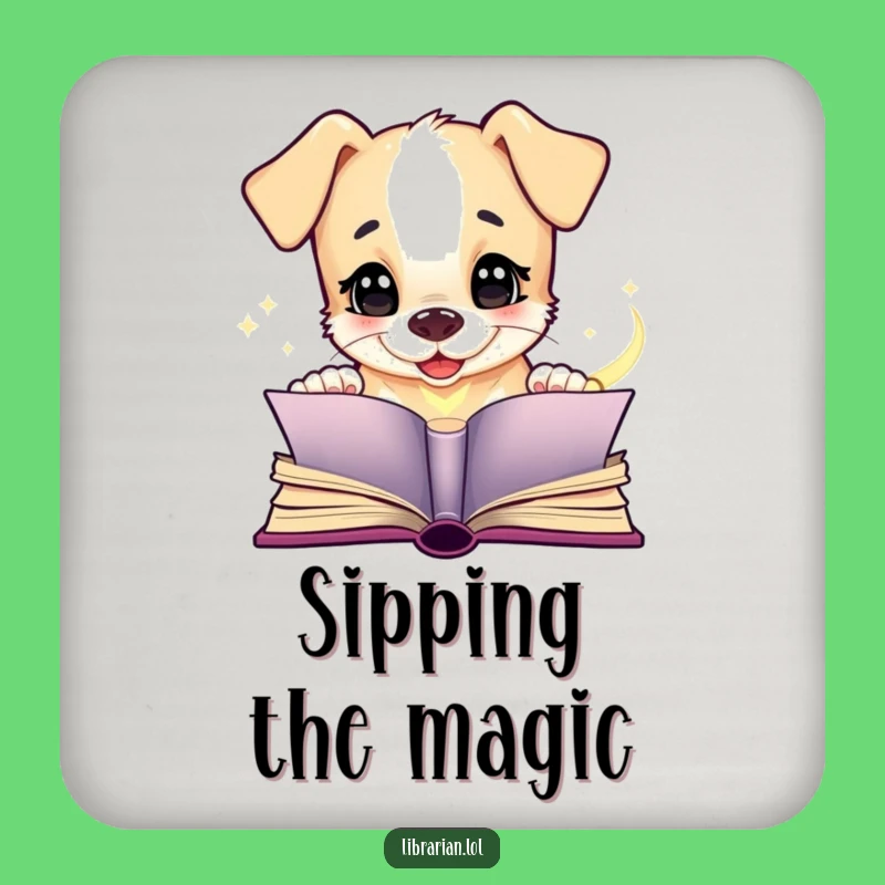 Funny Puppy Book Coaster - Whimsical & Hilarious Gift for Tables