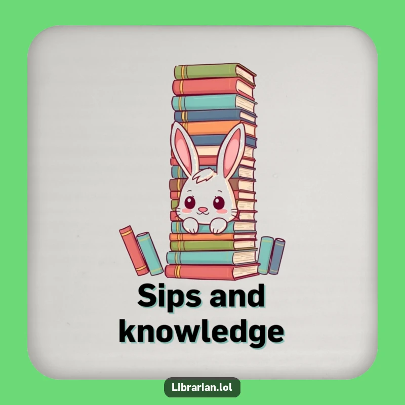 Funny Bunny Bookworm Coasters: Protect Surfaces with Literary Humor