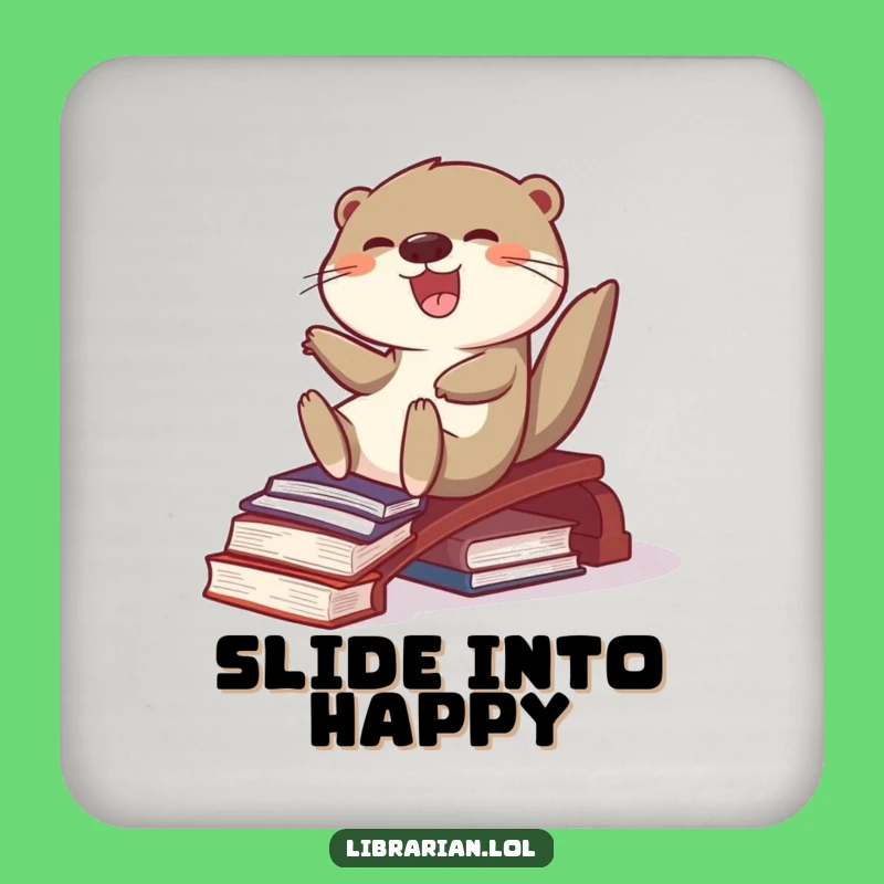 Funny Otter Drink Coaster - Protect Your Surfaces with Hilarious Book Slide Style
