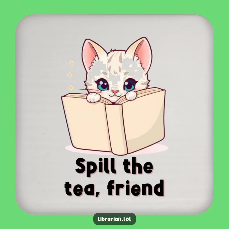 Funny Kitten Coaster - Cute Cartoon Cat Peeking, Protect Surfaces & Hilarious Gift