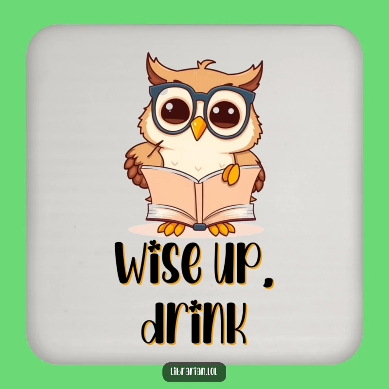 Funny Owl Scholar Coaster: Wise Table Protection, Intellectual Decor