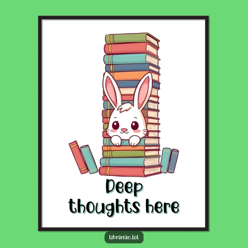 Funny Bunny Bookworm Poster: Bring Literary Charm and Humor to Your Walls