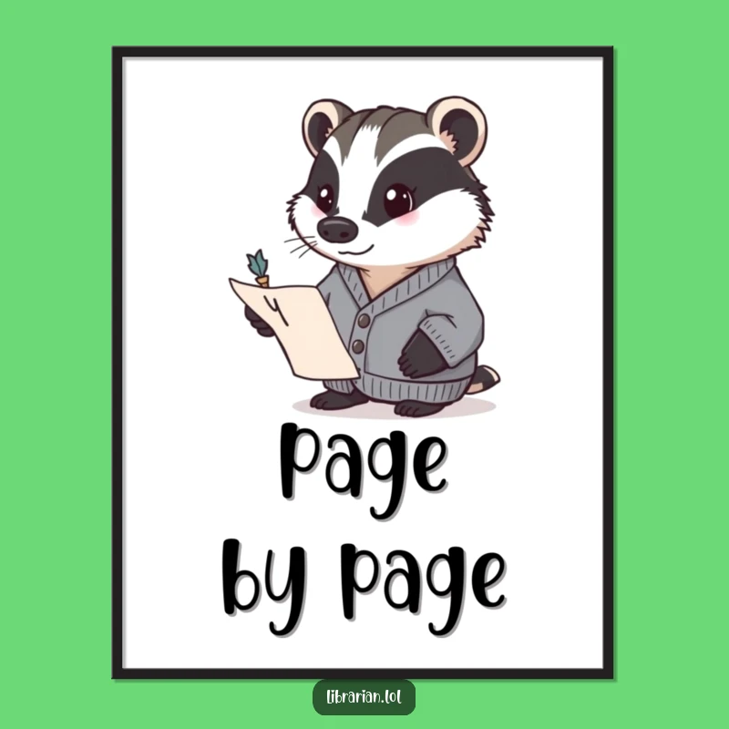 Funny Badger Scholar Poster: Decorate with Focus, a Hilarious Gift