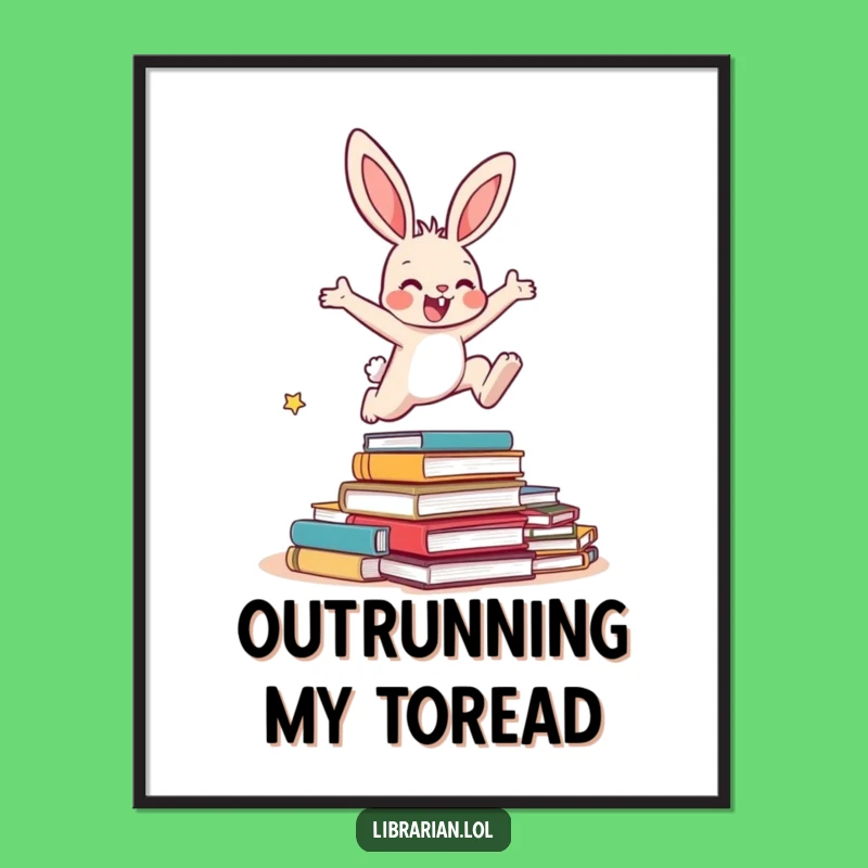 Funny Bunny Books Poster - Decorate Your Reading Nook with Humor