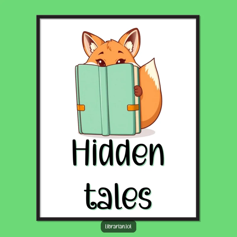Funny Fox Librarian Poster: Add a Mischievous Sparkle to Your Walls!