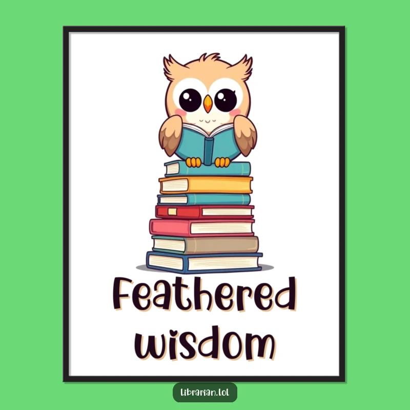 Funny Owl Librarian Poster: Wise Decor with a Touch of Hoot-arious Humor!