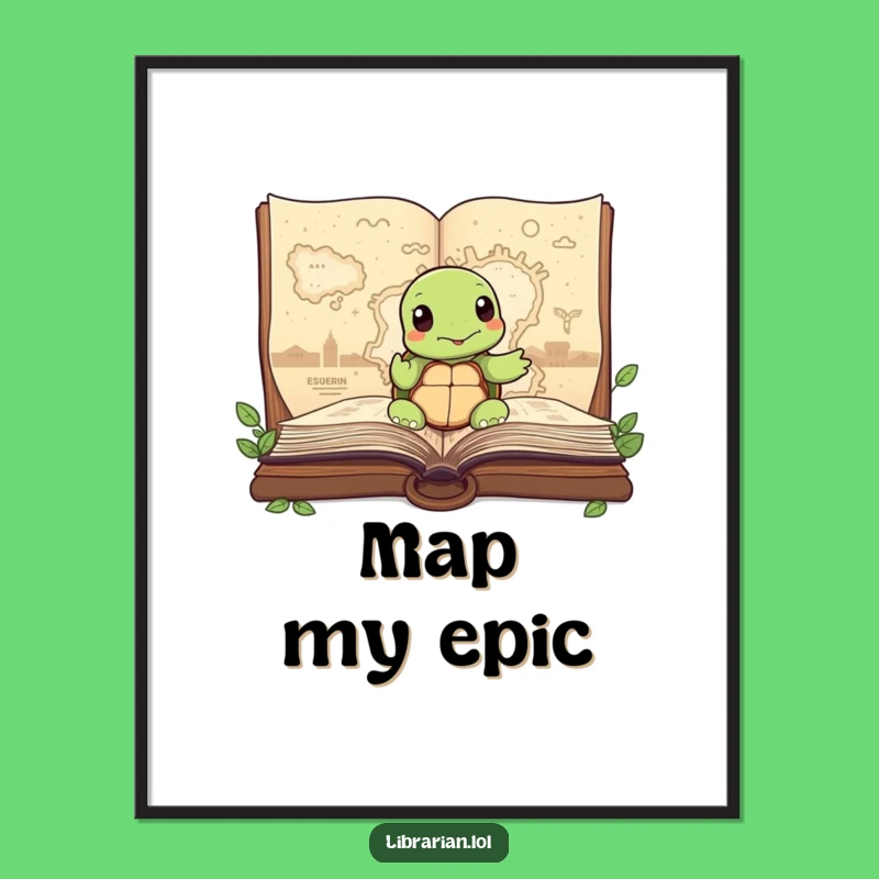 Funny Turtle Story Map Poster: Wise Guidance for Your Walls
