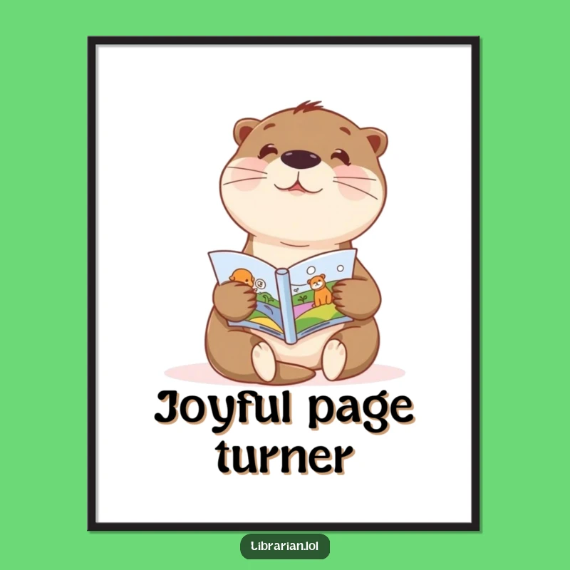 Funny Otter Storytime Poster - Whimsical Wall Art for Kids Rooms