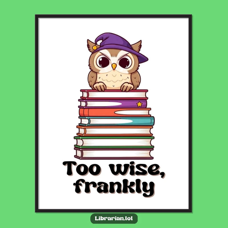 Funny Owl Professor Poster - Elegant Wall Art for Knowledge Seekers